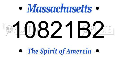 10821B2 Massachusetts License Plate