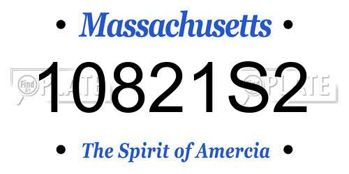 10821S2 Massachusetts License Plate