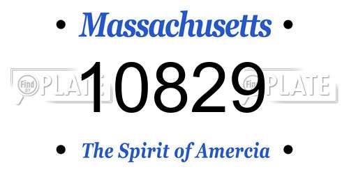 10829 Massachusetts License Plate