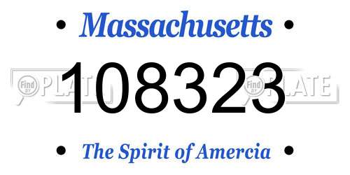 108323 Massachusetts License Plate