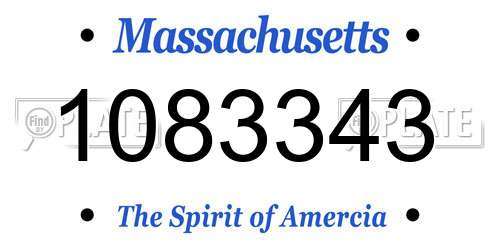 1083343 Massachusetts License Plate