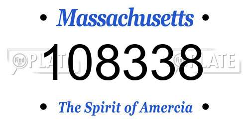 108338 Massachusetts License Plate