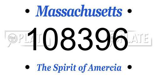108396 Massachusetts License Plate