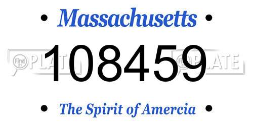 108459 Massachusetts License Plate