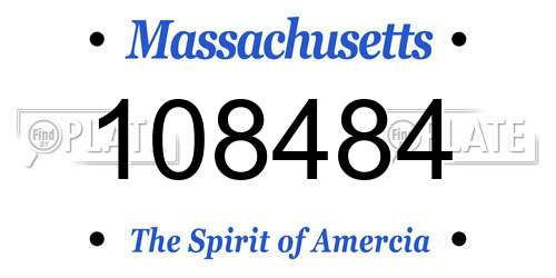 108484 Massachusetts License Plate