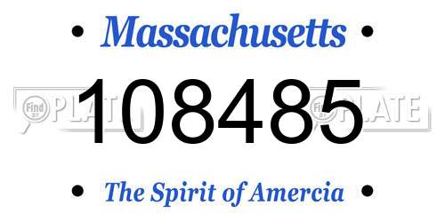 108485 Massachusetts License Plate