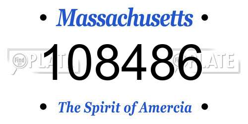 108486 Massachusetts License Plate