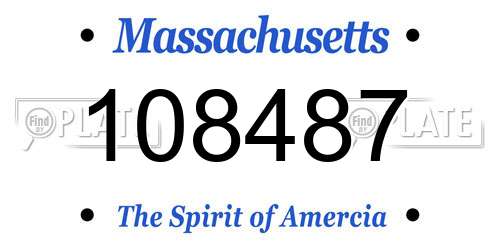 108487 Massachusetts License Plate