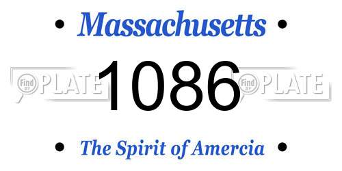 1086 Massachusetts License Plate
