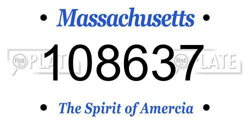 108637 Massachusetts License Plate