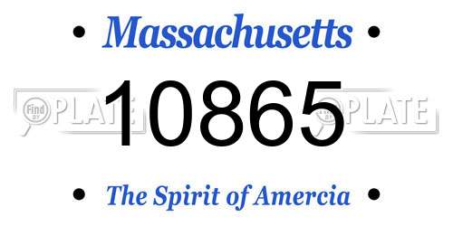 10865 Massachusetts License Plate