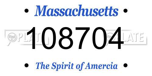 108704 Massachusetts License Plate