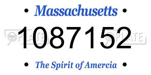1087152 Massachusetts License Plate