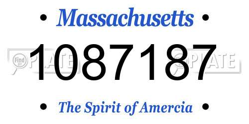 1087187 Massachusetts License Plate