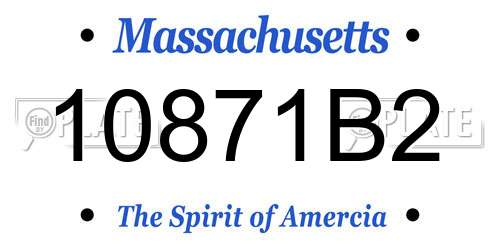 10871B2 Massachusetts License Plate