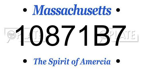 10871B7 Massachusetts License Plate