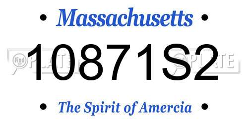 10871S2 Massachusetts License Plate