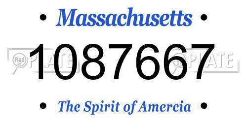 1087667 Massachusetts License Plate