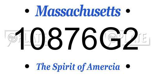 10876G2 Massachusetts License Plate