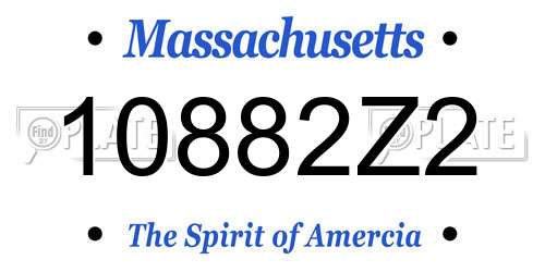 10882Z2 Massachusetts License Plate