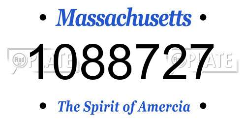 1088727 Massachusetts License Plate
