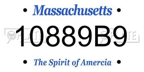 10889B9 Massachusetts License Plate