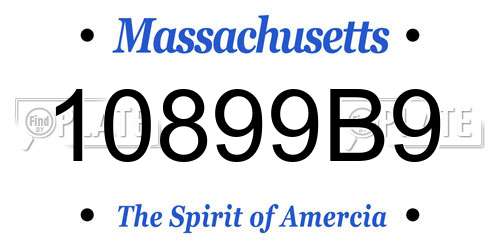 10899B9 Massachusetts License Plate