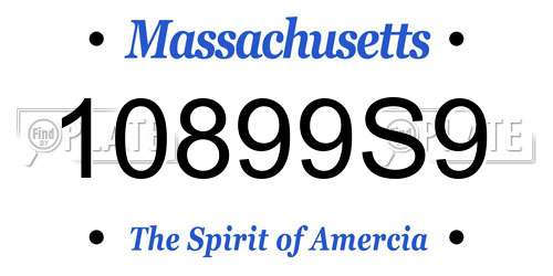 10899S9 Massachusetts License Plate