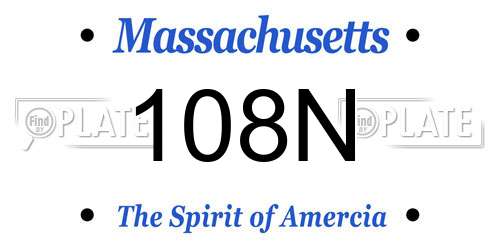108N Massachusetts License Plate