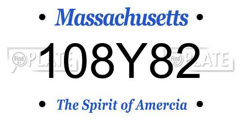 108Y82 Massachusetts License Plate