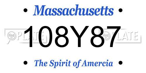108Y87 Massachusetts License Plate