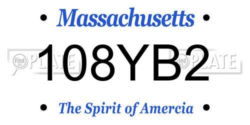 108YB2 Massachusetts License Plate