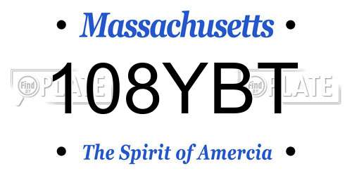 108YBT Massachusetts License Plate