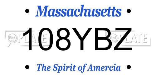 108YBZ Massachusetts License Plate