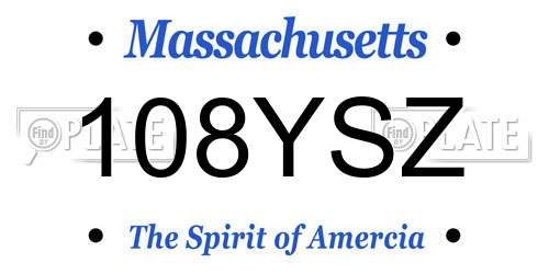 108YSZ Massachusetts License Plate