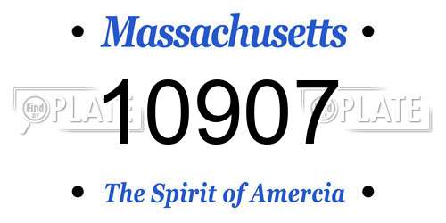 10907 Massachusetts License Plate