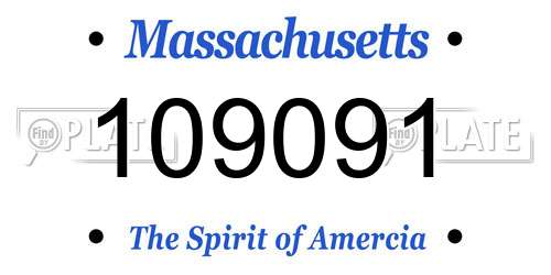 109091 Massachusetts License Plate