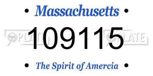 109115 Massachusetts License Plate