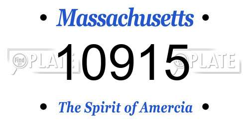 10915 Massachusetts License Plate