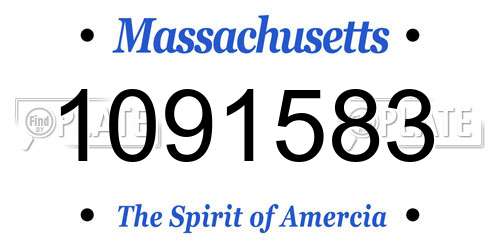 1091583 Massachusetts License Plate