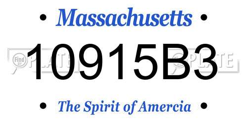 10915B3 Massachusetts License Plate