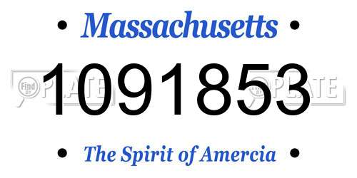 1091853 Massachusetts License Plate