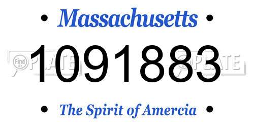 1091883 Massachusetts License Plate