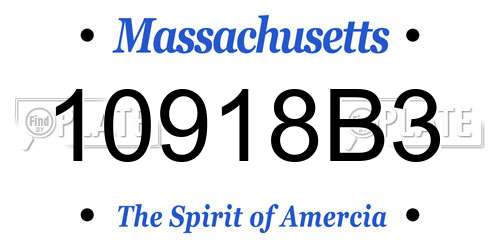 10918B3 Massachusetts License Plate