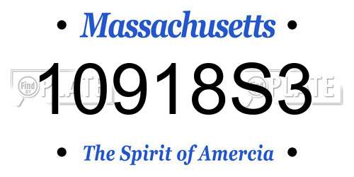 10918S3 Massachusetts License Plate