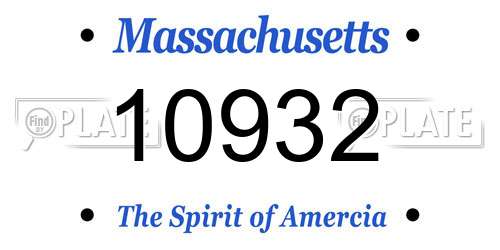 10932 Massachusetts License Plate