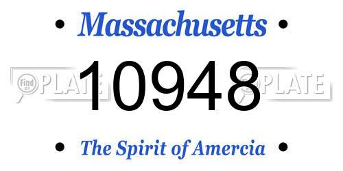 10948 Massachusetts License Plate
