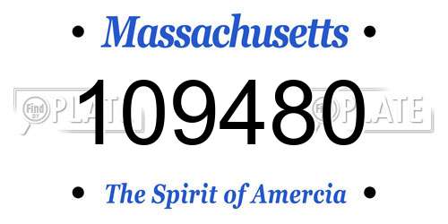 109480 Massachusetts License Plate