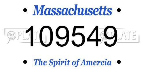 109549 Massachusetts License Plate