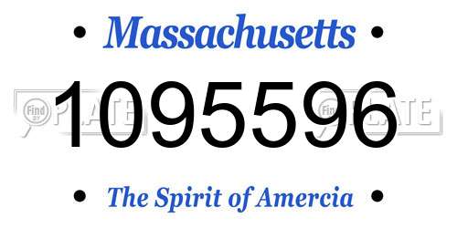 1095596 Massachusetts License Plate
